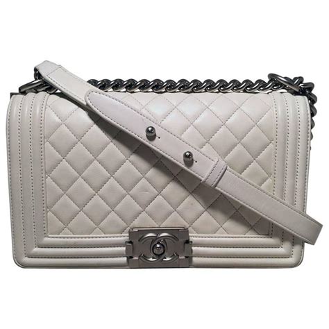 white chanel box bag|Chanel pre owned bags.